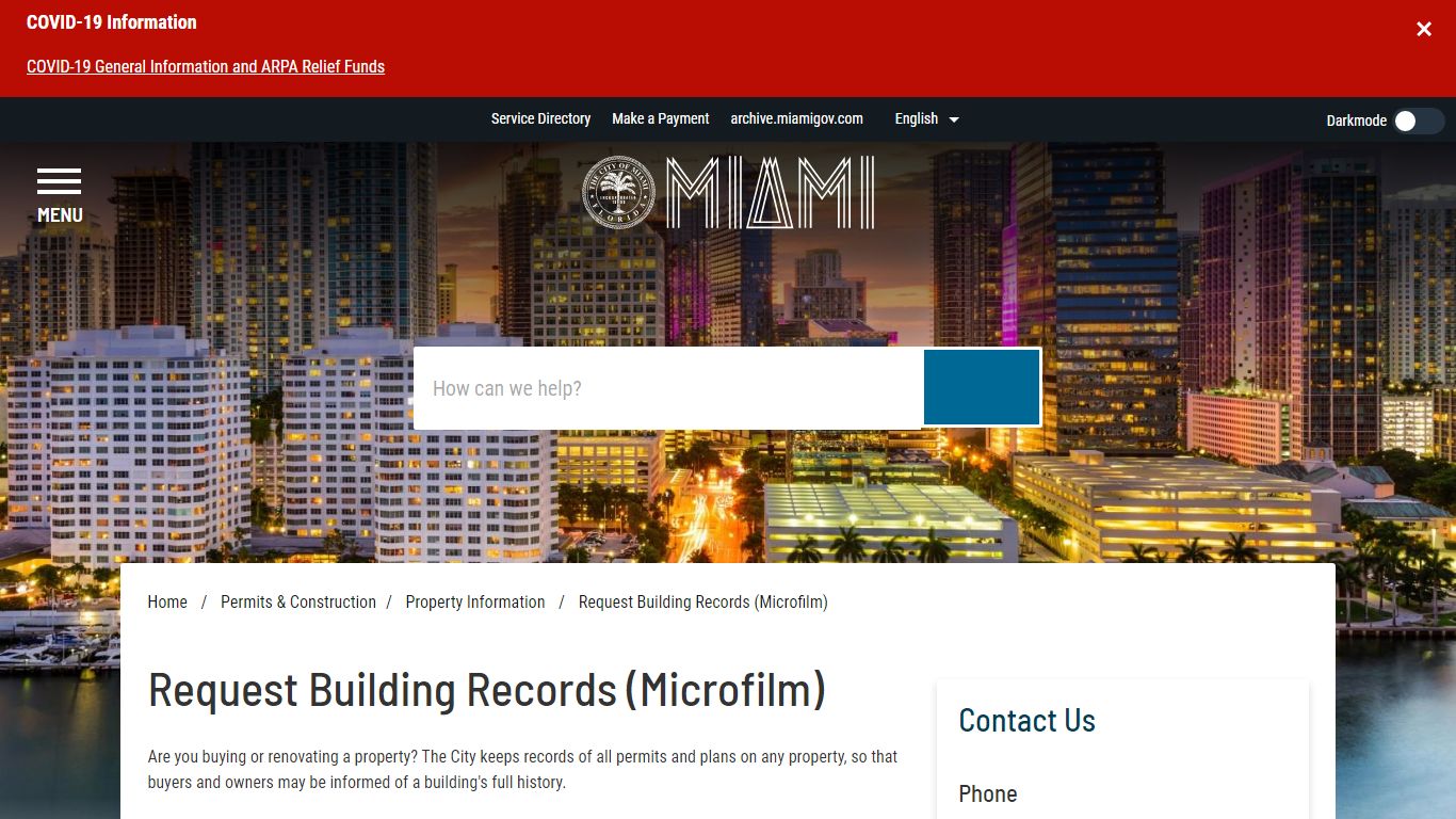 Request Building Records (Microfilm) - Miami - miamigov.com